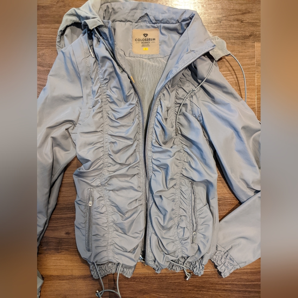Colosseum - Hooded Running Jacket / Vest with Removable Sleeves | Small | Gray
